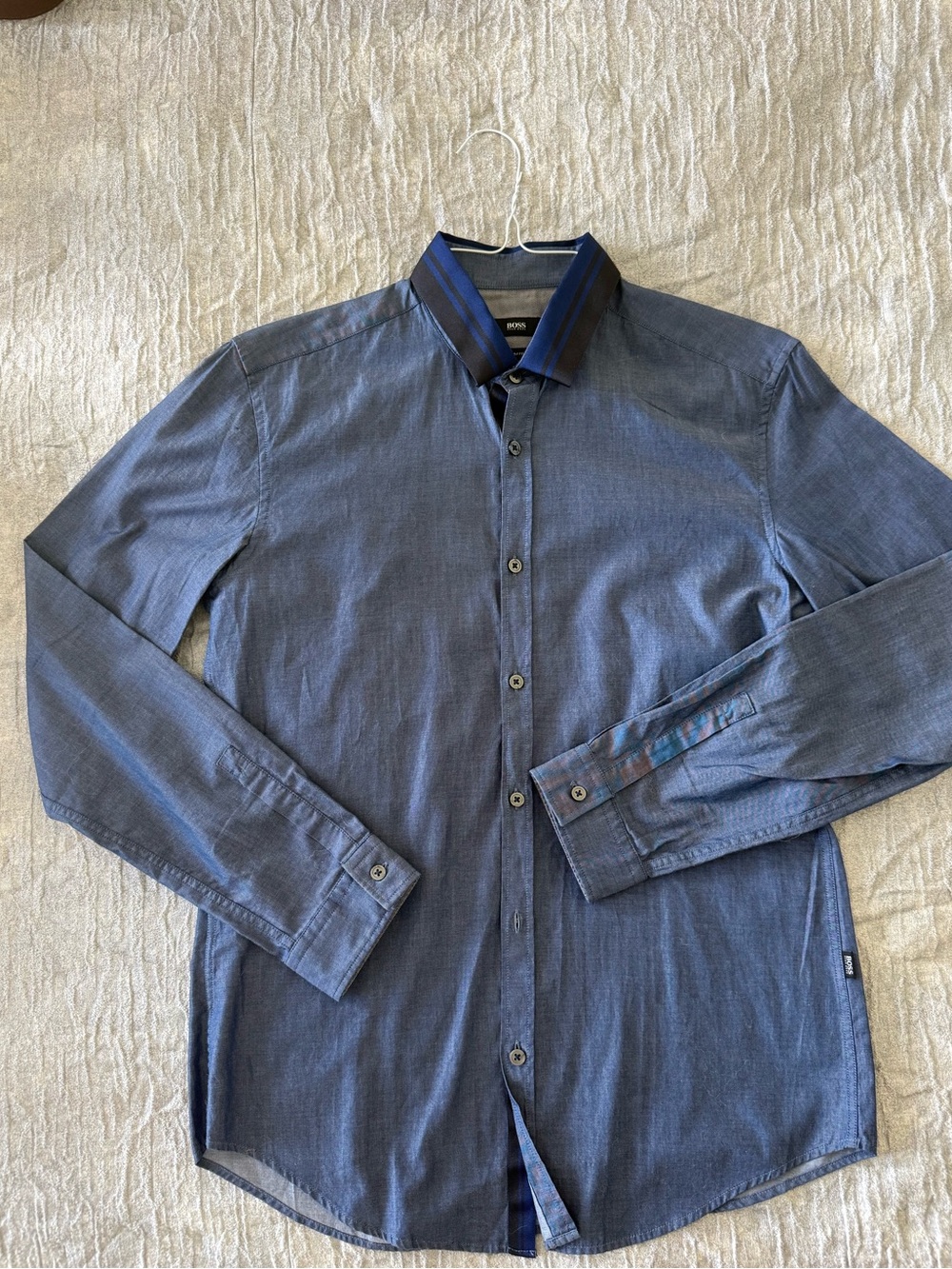 Hugo Boss Slim Fit Button-Down Shirt Blue Size M
